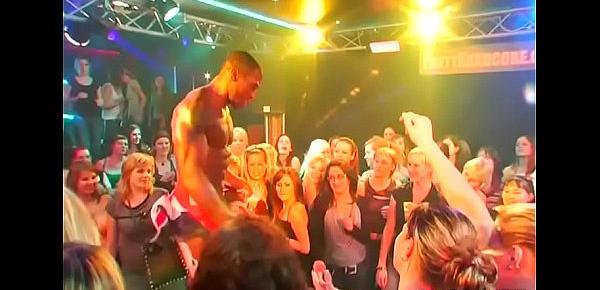  Tons of bang on dance floor blow jobs from blondes with sperm at face